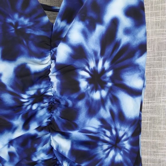 Aqua Green Blue Tie Dye One Piece Swimsuit Medium - Picture 2 of 4